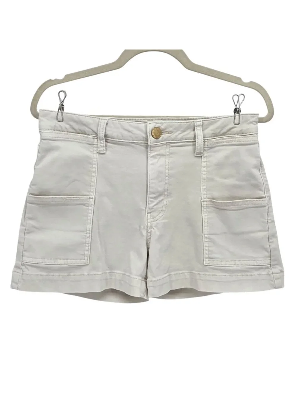 Kut From The Kloth Womens 6 Shorts Jane High Rise Short Denim Jean Ivory Pockets